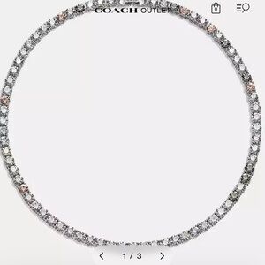 Coach Sparkling Silver tennis necklace and matching bracelet!💋